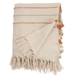 Cream And Orange Striped Throw Blanket-Kirkland's Home New
