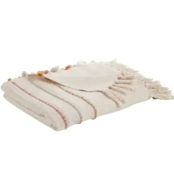 Cream And Orange Striped Throw Blanket-Kirkland's Home New