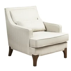 Cream And White Contrast Welting Accent Chair-Kirkland's Home Best