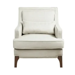 Cream And White Contrast Welting Accent Chair-Kirkland's Home Best