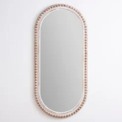 Cream Beaded Wood Oval Wall Mirror-Kirkland's Home Hot