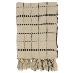 Cream Blue Plaid Throw Blanket-Kirkland's Home Cheap