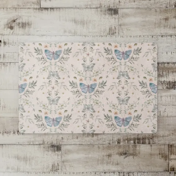 Cream Botanical Butterfly Floor Mat-Kirkland's Home Cheap