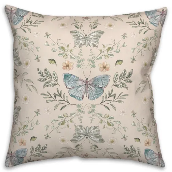Cream Botanical Butterfly Throw Pillow-Kirkland's Home Hot
