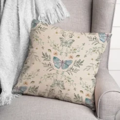 Cream Botanical Butterfly Throw Pillow-Kirkland's Home Hot