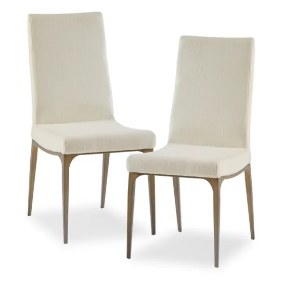 Cream Bronze Metal Base Dining Chairs, Set Of 2-Kirkland's Home Best