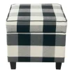 Cream Buffalo Plaid Upholstered Storage Ottoman-Kirkland's Home Cheap