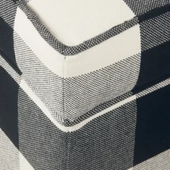 Cream Buffalo Plaid Upholstered Storage Ottoman-Kirkland's Home Cheap