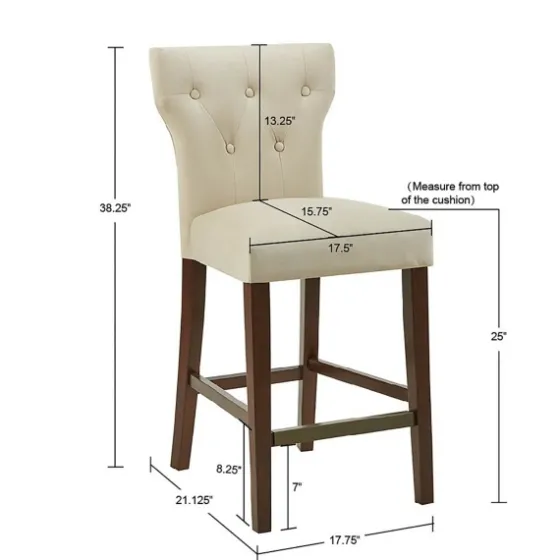 Cream Button Tufted Back Counter Stool-Kirkland's Home Fashion