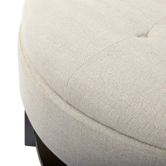 Cream Button Tufted Storage Ottoman-Kirkland's Home Online