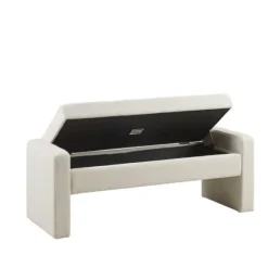 Cream Button Tufted Upholstered Storage Bench-Kirkland's Home Cheap