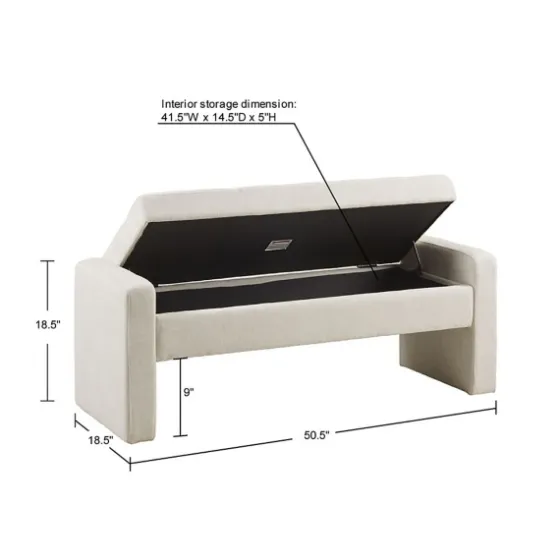 Cream Button Tufted Upholstered Storage Bench-Kirkland's Home Cheap