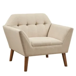 Cream Button Tufted Upholstered Accent Chair-Kirkland's Home Shop