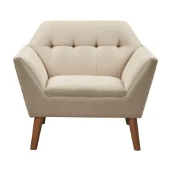 Cream Button Tufted Upholstered Accent Chair-Kirkland's Home Shop