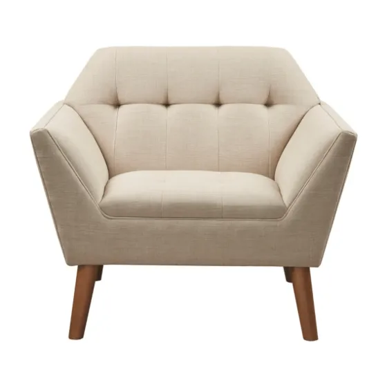 Cream Button Tufted Upholstered Accent Chair-Kirkland's Home Shop