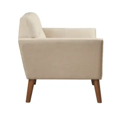 Cream Button Tufted Upholstered Accent Chair-Kirkland's Home Shop