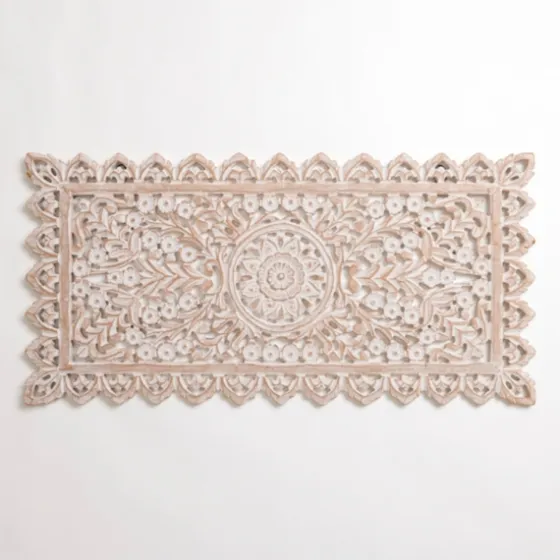 Cream Carved Wooden Wall Plaque-Kirkland's Home Shop