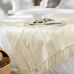 Cream Chenille Fringe Throw-Kirkland's Home Sale