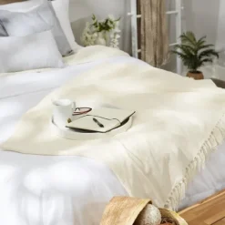 Cream Chenille Fringe Throw-Kirkland's Home Sale