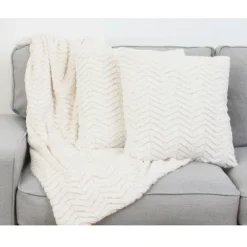 Cream Chevron 3-Pc. Pillows And Throw Set-Kirkland's Home Outlet