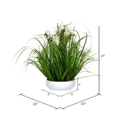 Cream Cosmos And Grass In White Pot, 21 In.-Kirkland's Home Flash Sale