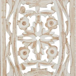 Cream Distressed Carved Floral Wall Plaque-Kirkland's Home Outlet