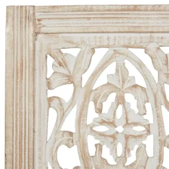 Cream Distressed Carved Floral Wall Plaque-Kirkland's Home Outlet