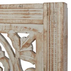 Cream Distressed Carved Floral Wall Plaque-Kirkland's Home Outlet