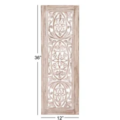 Cream Distressed Carved Floral Wall Plaque-Kirkland's Home Outlet
