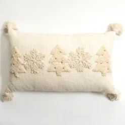 Cream Embroidered Trees Lumbar Pillow-Kirkland's Home Best