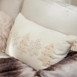 Cream Embroidered Trees Lumbar Pillow-Kirkland's Home Best