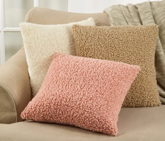 Cream Faux Lamb Fur Pillow-Kirkland's Home Online
