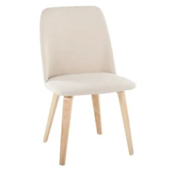 Cream Faux Leather Wood Dining Chairs, Set Of 2-Kirkland's Home Fashion