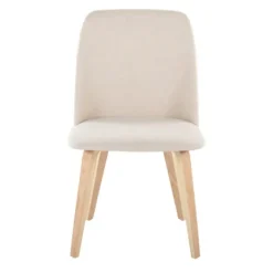Cream Faux Leather Wood Dining Chairs, Set Of 2-Kirkland's Home Fashion