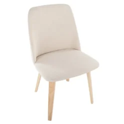 Cream Faux Leather Wood Dining Chairs, Set Of 2-Kirkland's Home Fashion
