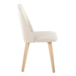 Cream Faux Leather Wood Dining Chairs, Set Of 2-Kirkland's Home Fashion