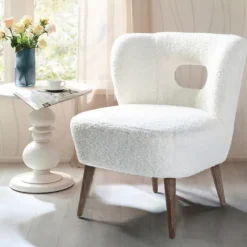 Cream Fluffy Wingback Accent Chair-Kirkland's Home Flash Sale