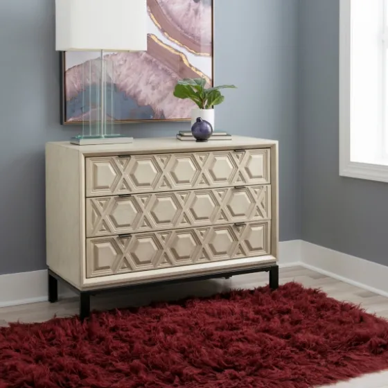 Cream Geometric Overlay Chest-Kirkland's Home Hot
