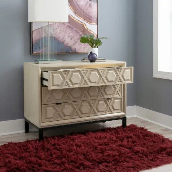 Cream Geometric Overlay Chest-Kirkland's Home Hot