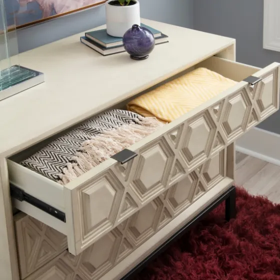 Cream Geometric Overlay Chest-Kirkland's Home Hot