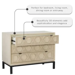 Cream Geometric Overlay Chest-Kirkland's Home Hot