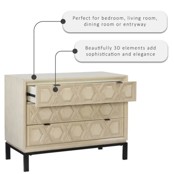 Cream Geometric Overlay Chest-Kirkland's Home Hot