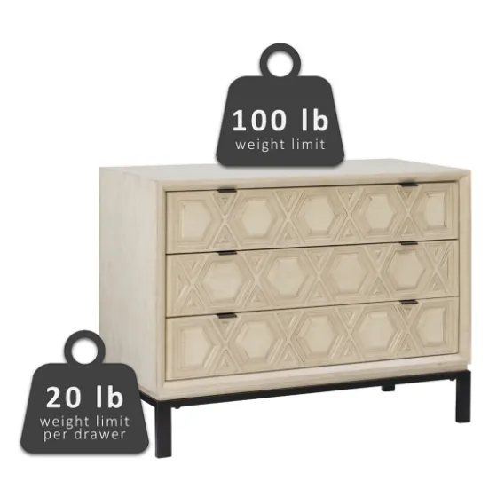 Cream Geometric Overlay Chest-Kirkland's Home Hot