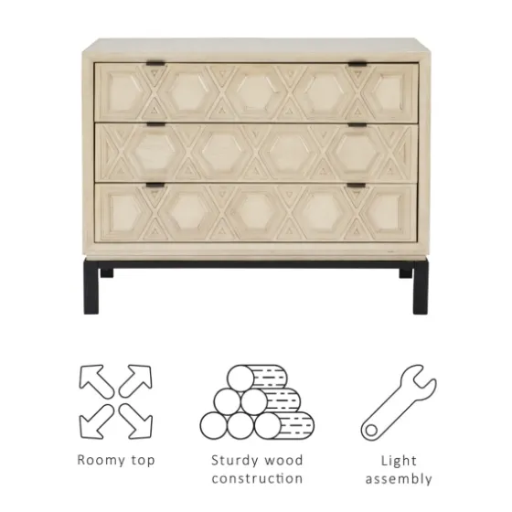 Cream Geometric Overlay Chest-Kirkland's Home Hot