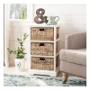 Cream Hailey Wicker Basket Storage Accent Table-Kirkland's Home Store