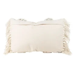 Cream Hand Woven Fringe Ends Lumbar Pillow-Kirkland's Home Best