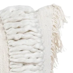 Cream Hand Woven Fringe Ends Lumbar Pillow-Kirkland's Home Best