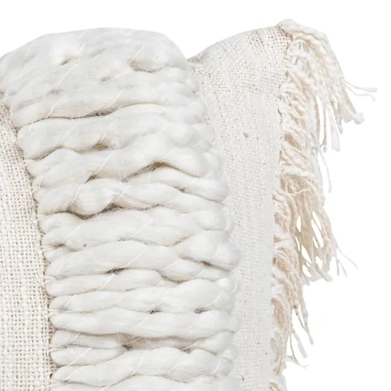 Cream Hand Woven Fringe Ends Lumbar Pillow-Kirkland's Home Best