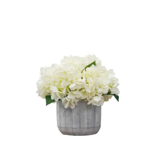 Cream Hydrangea Arrangement In Cement Planter-Kirkland's Home Sale