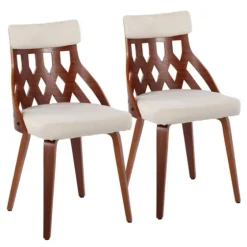 Cream Lattice Back 2-Pc. Dining Chair Set-Kirkland's Home Fashion